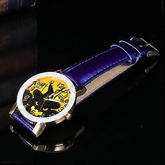 Halloween Theme Pumpkin Lantern Pattern Women Quartz Wrist Watch Festival Belt Watch (Blue)