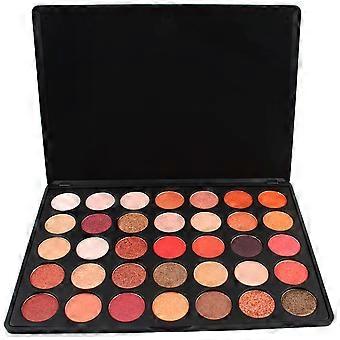 35 Shade All Shimmer Eyeshadow Palette, Peach Pumpkin and Mermaid Glitter Tones for Party Looks