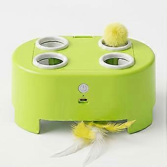 Interactive Cat Toy, USB Rechargeable Automatic Feather Wand, Self-Entertainment Wear-Resistant Scratch-Resistant for Indoor Cats
