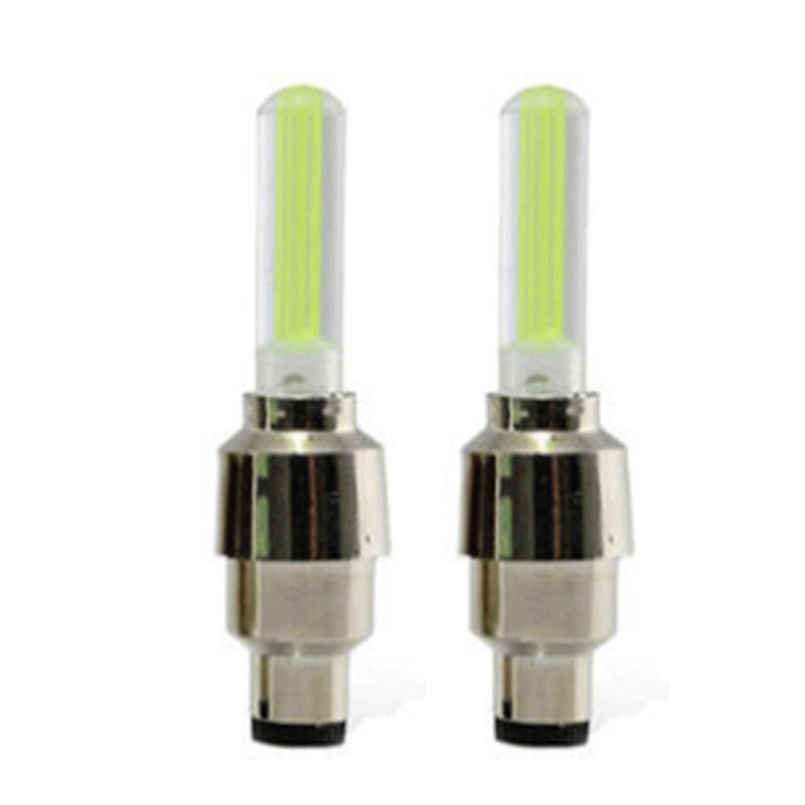 2PCS Yellow Wheel Valve Cap Lights