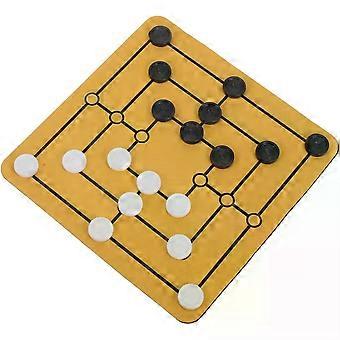 Portable Nine Men S Morris Chess Board Game Family Strategy Tabletop Entertainment with 18 Chess Pieces Compact Travel Desktop Game