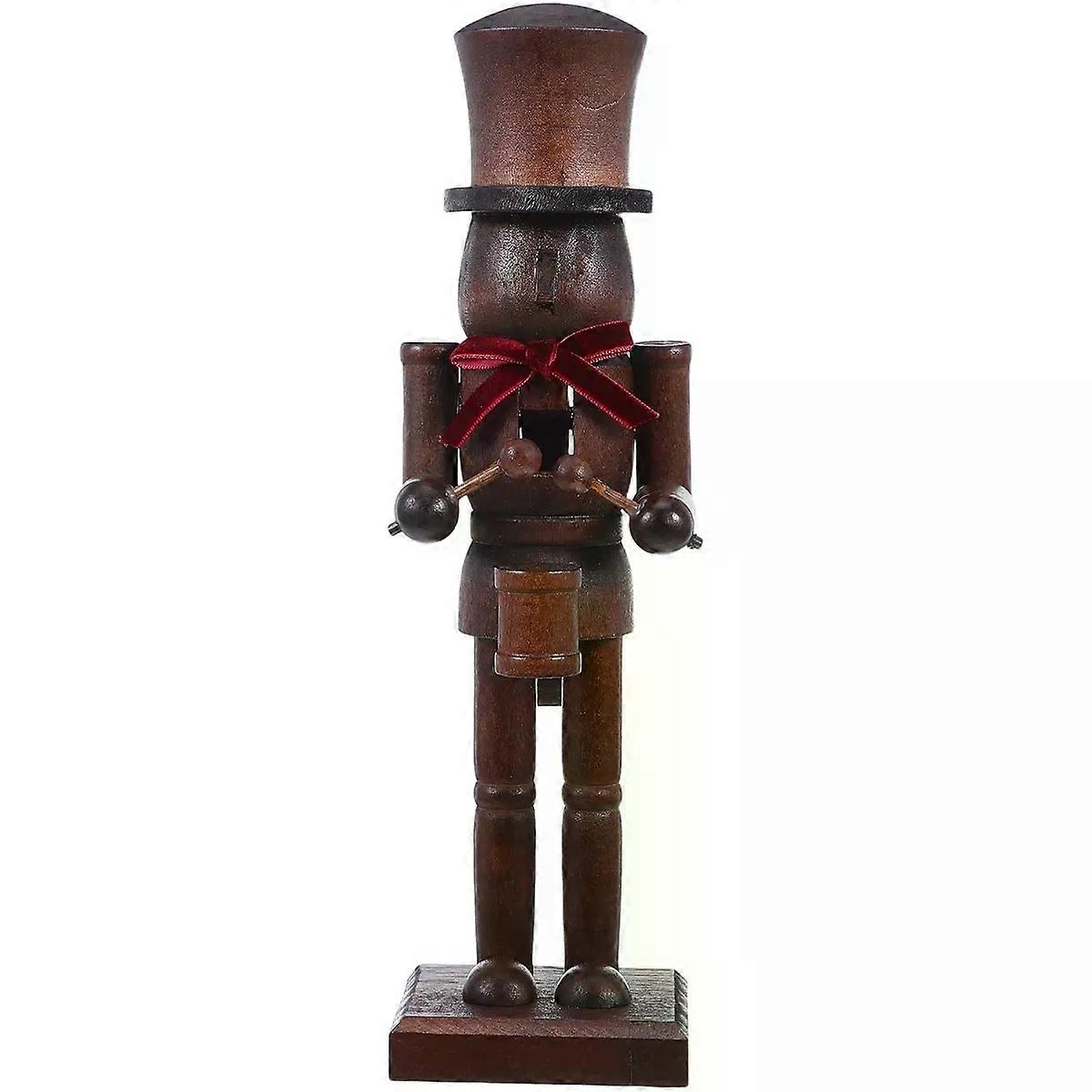 Christmas Nutcracker Figure, Wood Soldier Table Decor with Drum