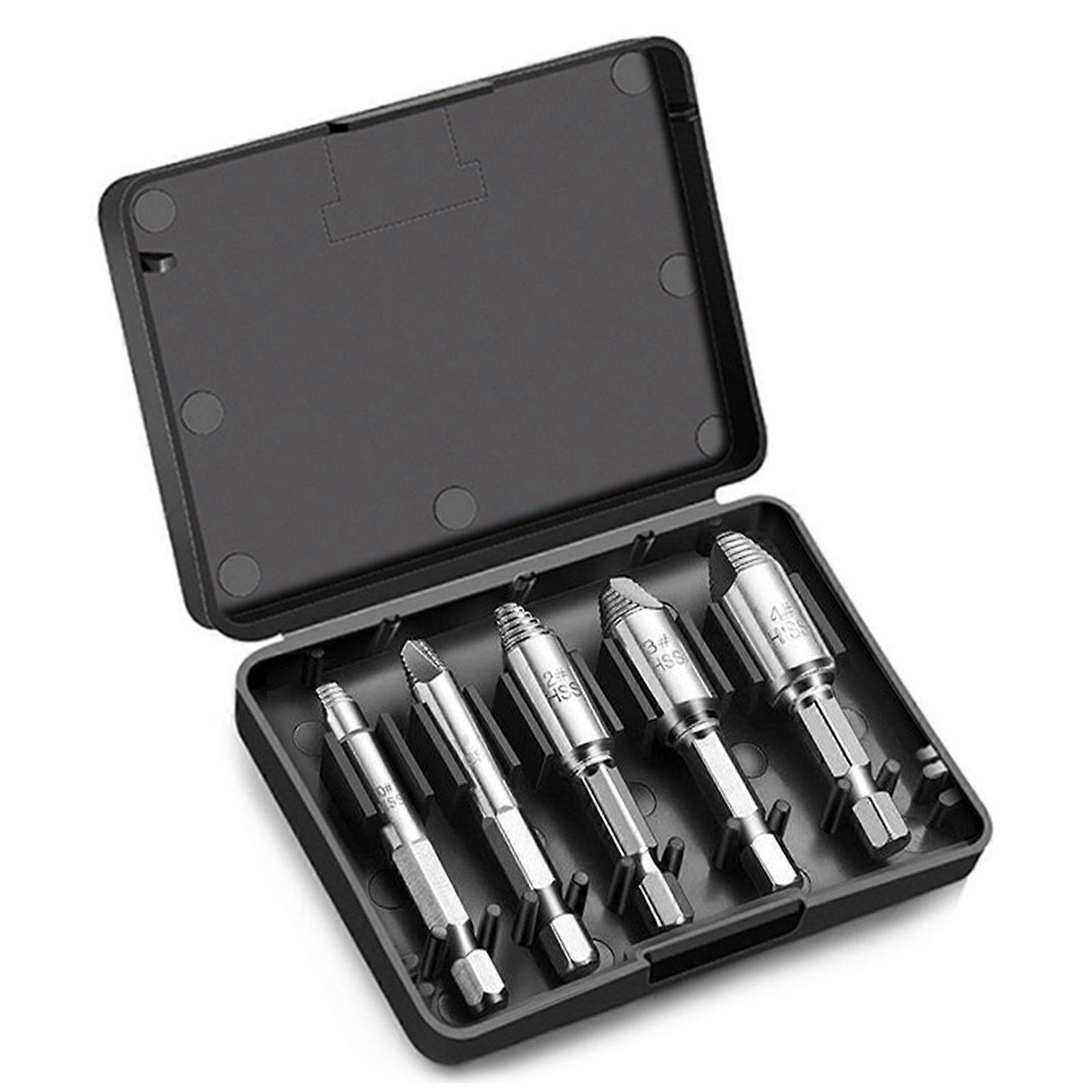 5pc Reverse Thread Screw Extractor Set