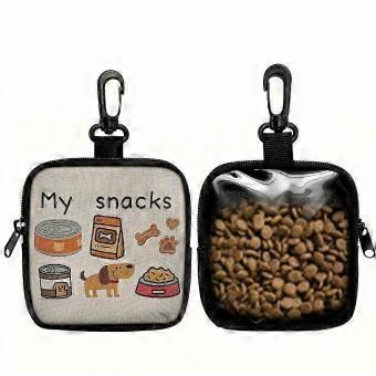 Dog Treat Training Pouch with Transparent Window, Clip-On Waist Bag for Walking and Outdoor Training, 12x11x4cm, 1 Pack