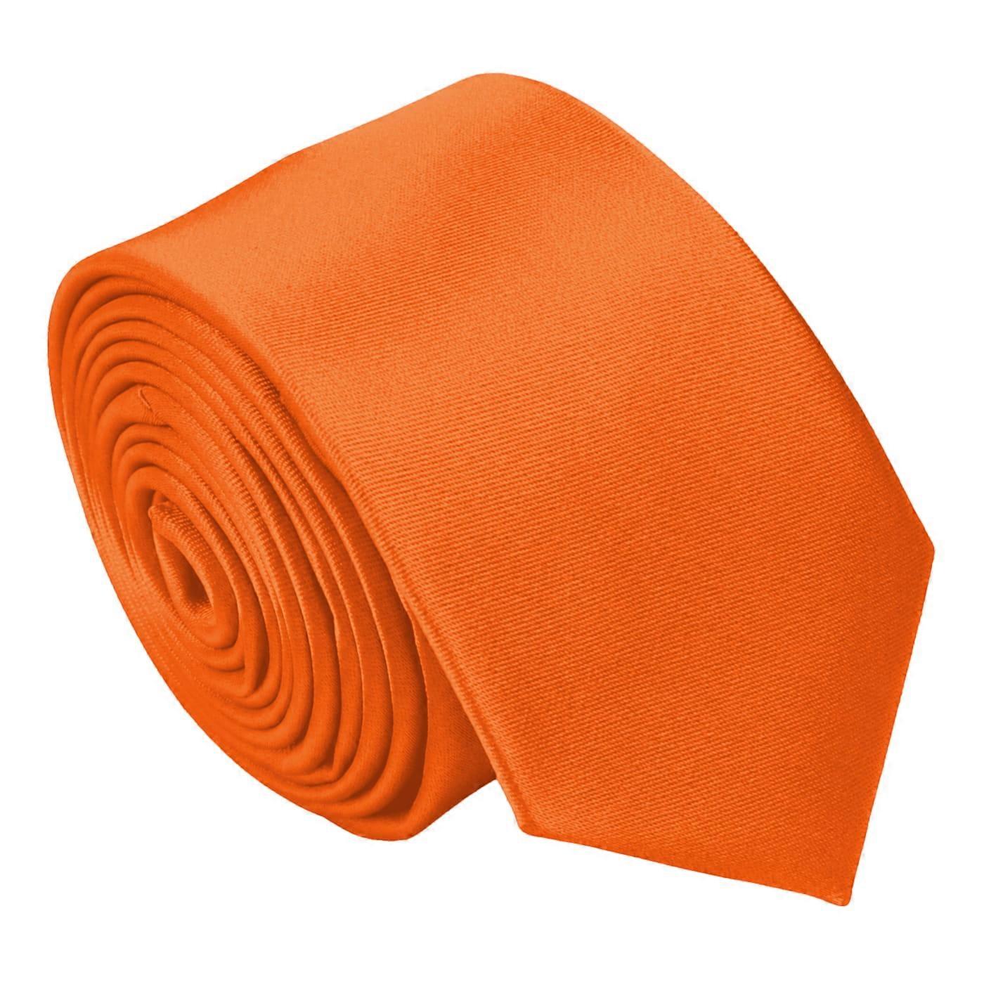 Burnt Orange Plain Satin schmaler Krawatte