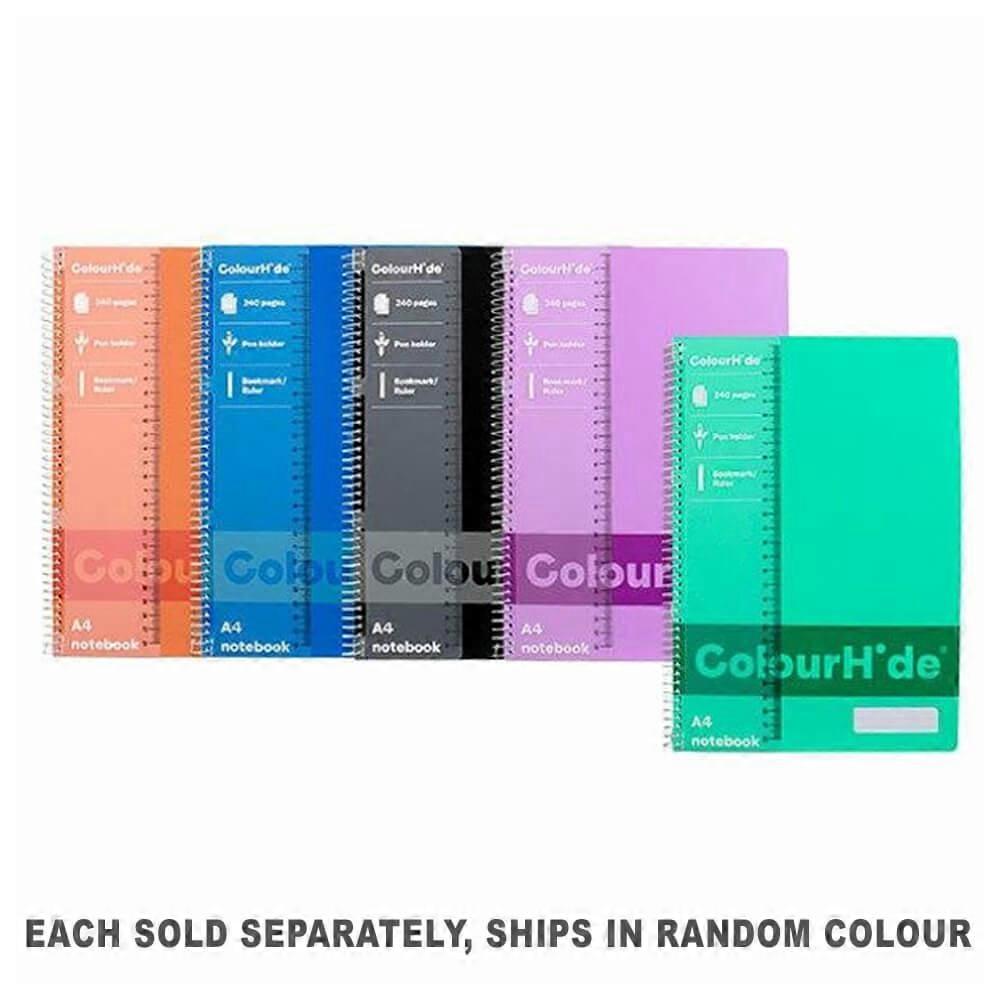 Colourhide A4 Notebook 240 Pages Durable Sturdy Protective Polypropylene Cover
