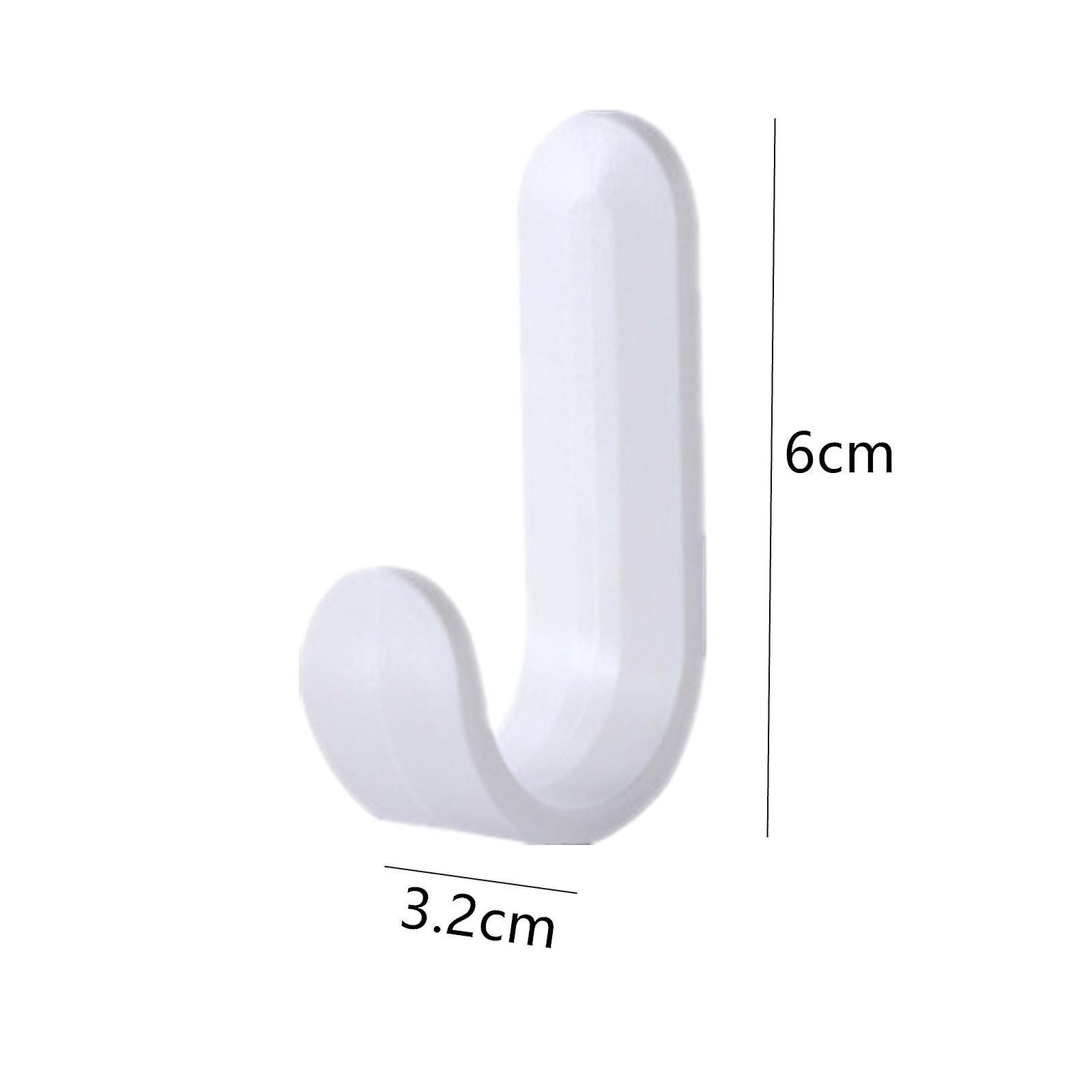 Pxcl 20pcs Colorful Self Adhesive Hooks, Plastic Wall Hook, Coat Rack Hook