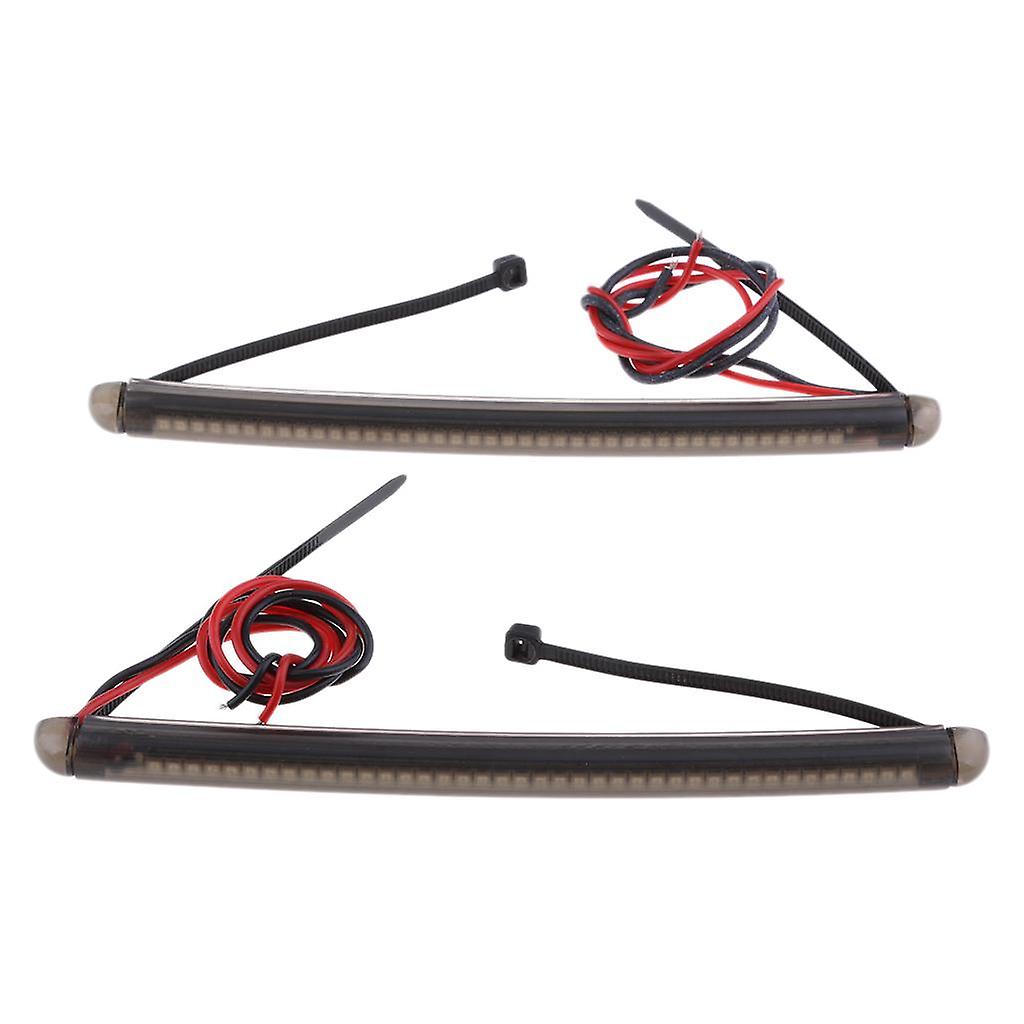 LED Front Fork Turn Signal Light Strips Sportbike Cruiser Blinkers 43/46mm