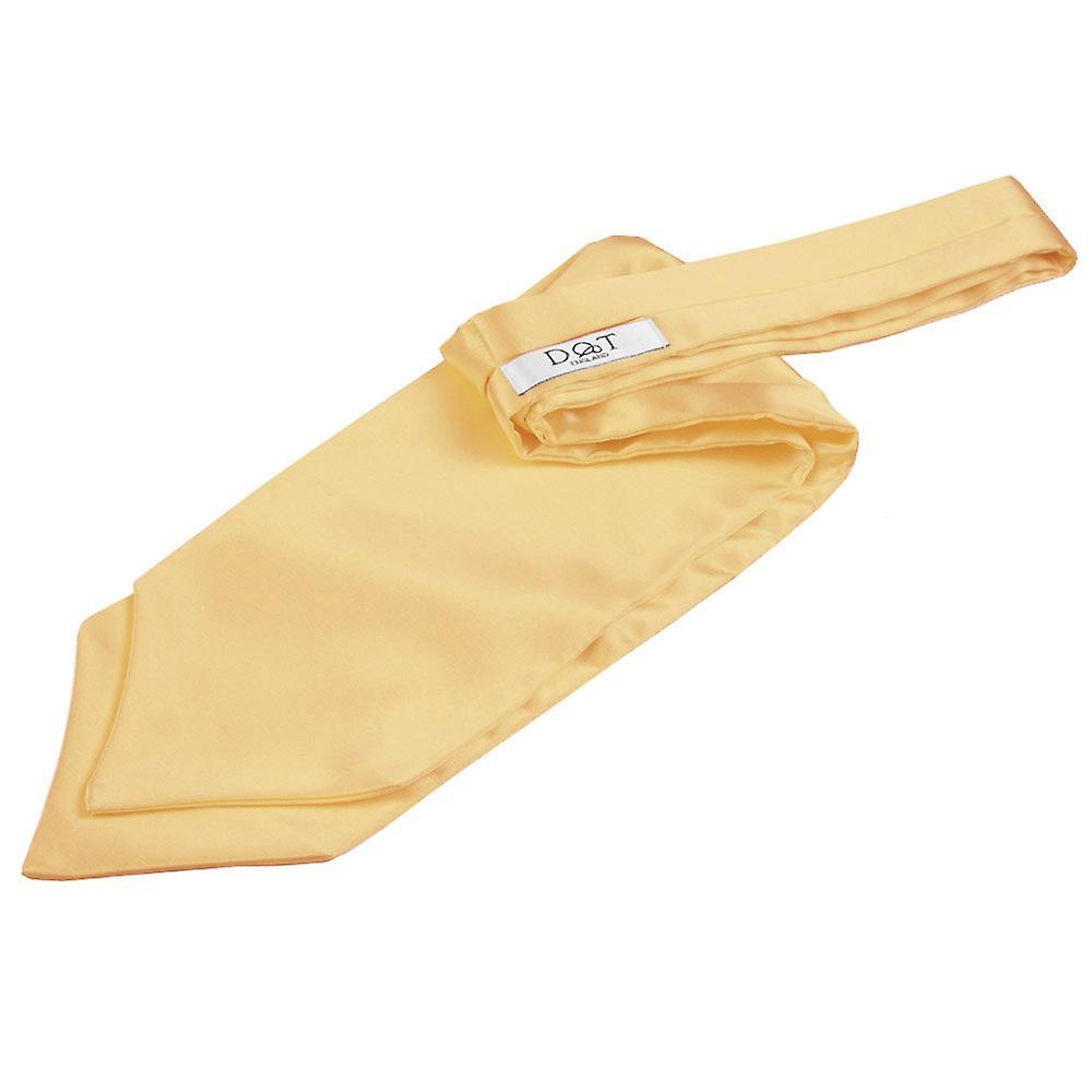 Pale Yellow Plain Satin Self-Tie Wedding Cravat