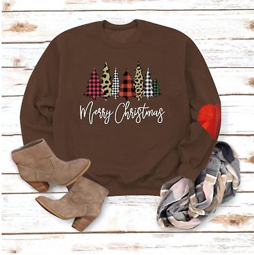 Col rond Tops Femmes Automne Hiver Mode Nol Thme Loose Manches Longues Dames Nouveau Joyeux Nol Fun Motif Impression Dcontract Plus Taille Sweatsh