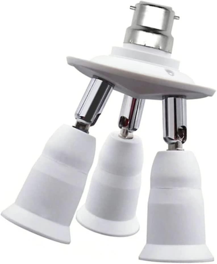 Light Socket Splitter 3 in 1 360 Degree Adjustable 180 Degree Bendable E27 Light Bulb Socket Holder