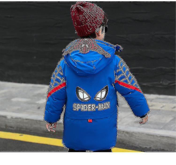 New Winter 2022 Spider-man Hooded Jacket Kids Winter Warm Coat - Main Image