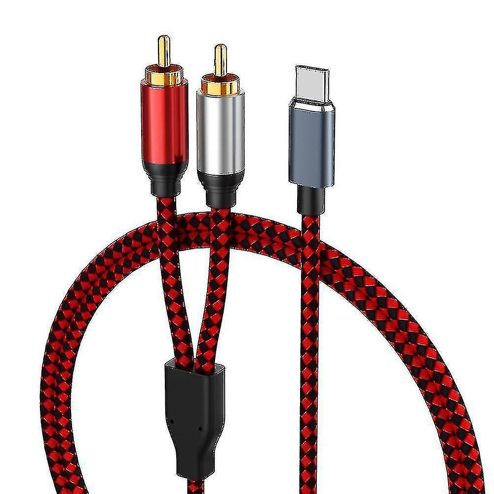 Câble audio USB Type C vers 2 Rca Type-c Câble RCA, (1m / 3ft)