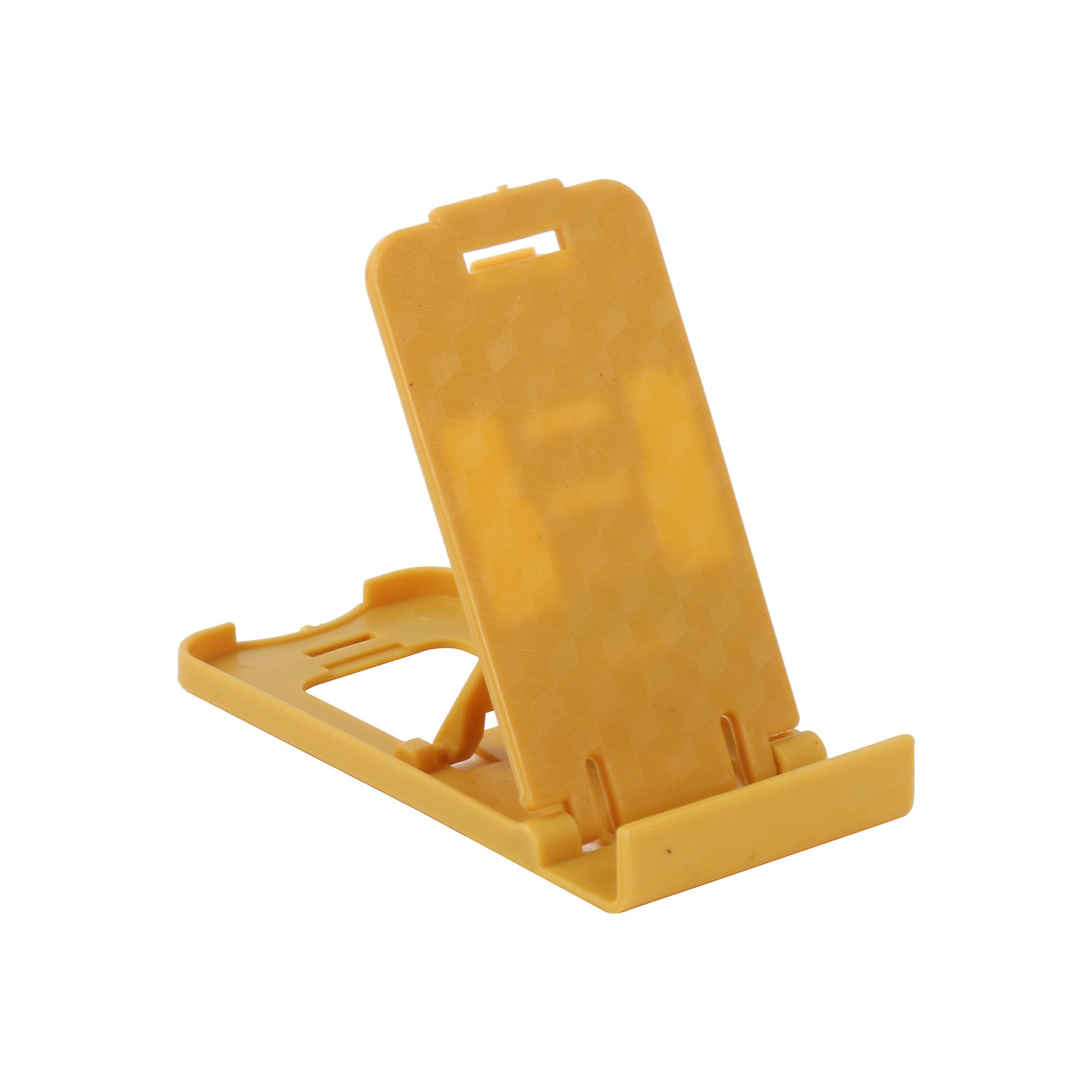 Plastic Adjustable Phone Stand for Tablet Display 3.15Inch x 1.46Inch Yellow
