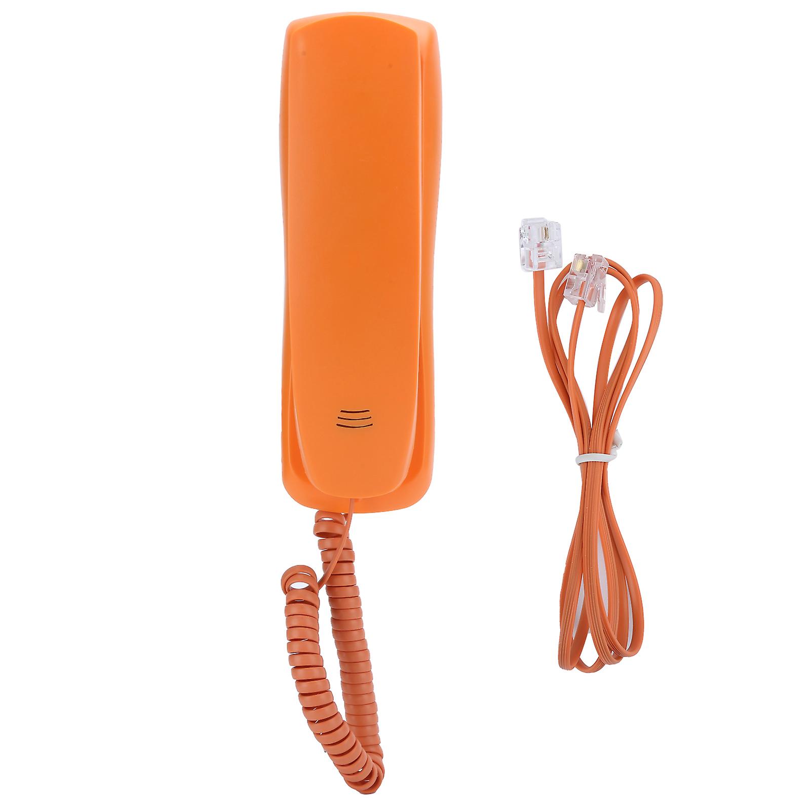 Portable Thin Orange Single Line Corded Desk Phone for Home Office (Model: kxT628)