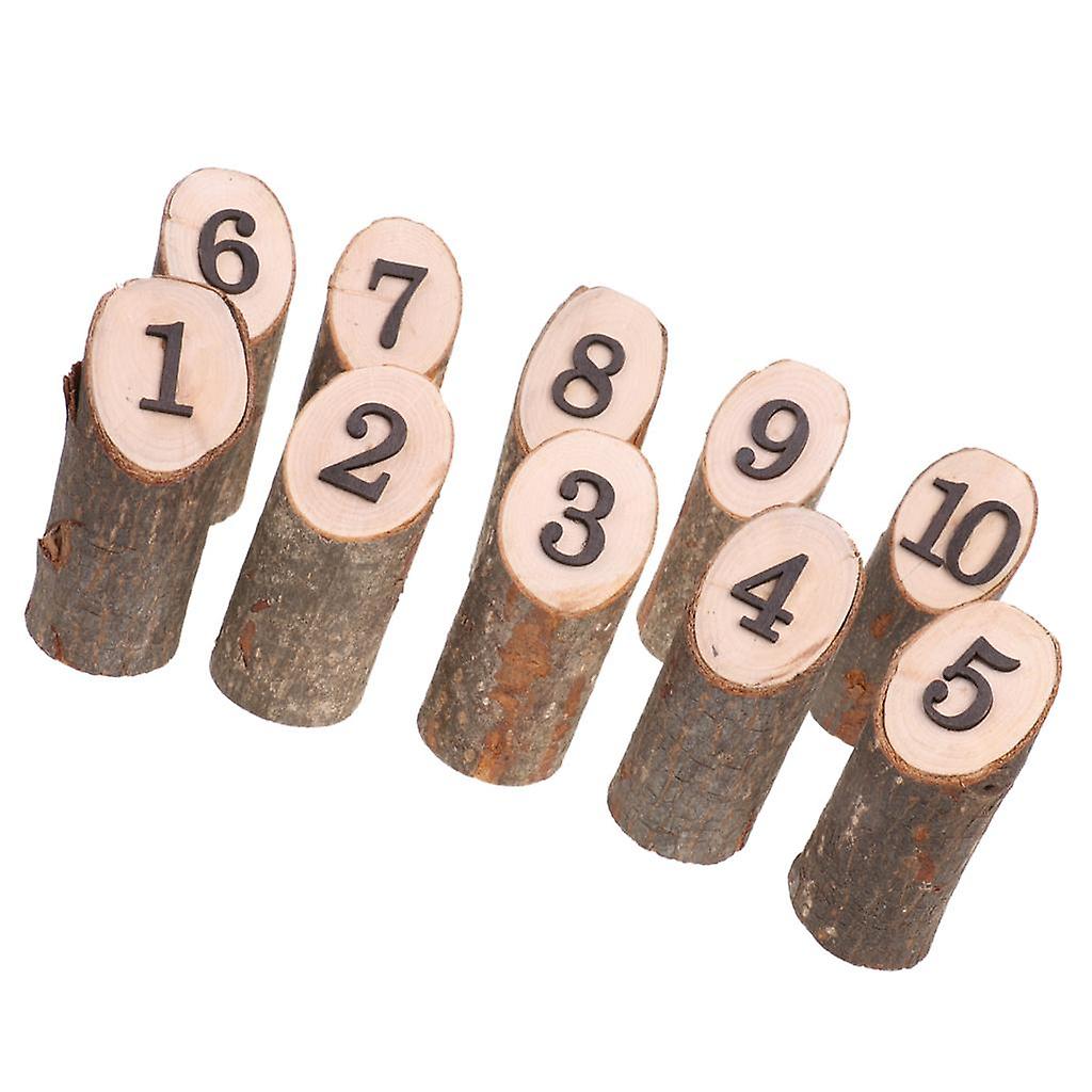 Wooden 1-10 Hanging Table Numbers Log Slices Wedding Table Centerpieces B