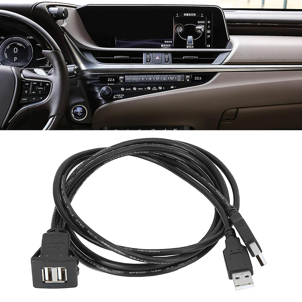 USB 2.0 Extension Cable Dual Interface Waterproof Car Data Transfer Dashboard Adapter Cord1M/3.3ft 