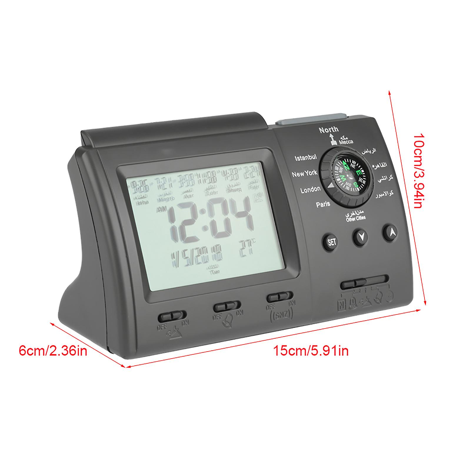 Digital Automatic Islamic Azan Muslim Prayer Alarm Table Clock (No Battery)