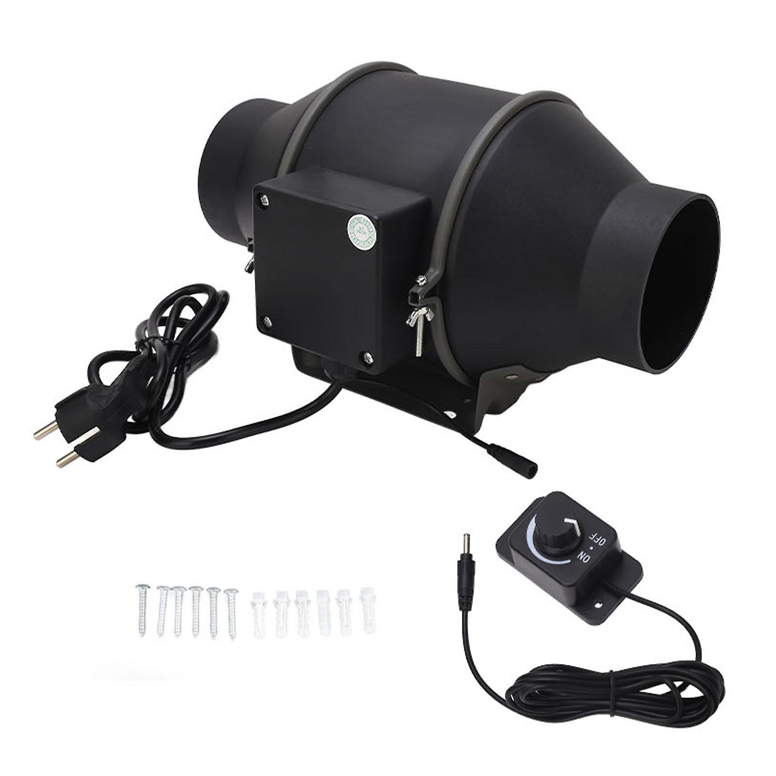 4 Inch Inline Duct Fan with Stepless Speed Controller, 35W Hydroponic Grow Tent Exhaust Fan, 110-240V