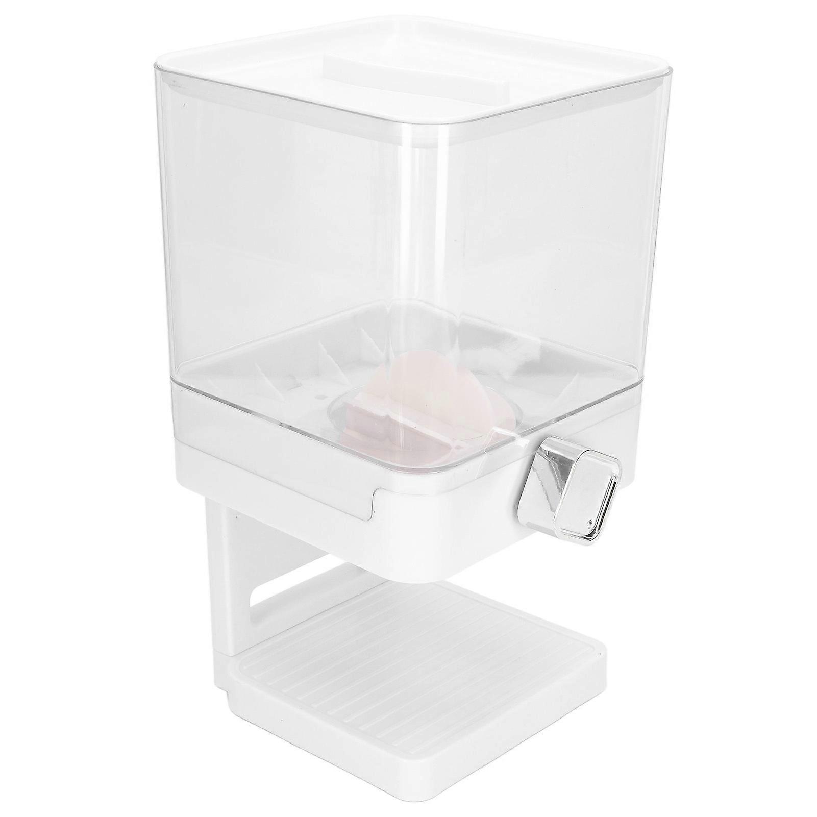 Cereal Dispenser 17.5oz Capacity White Plastic Food Container