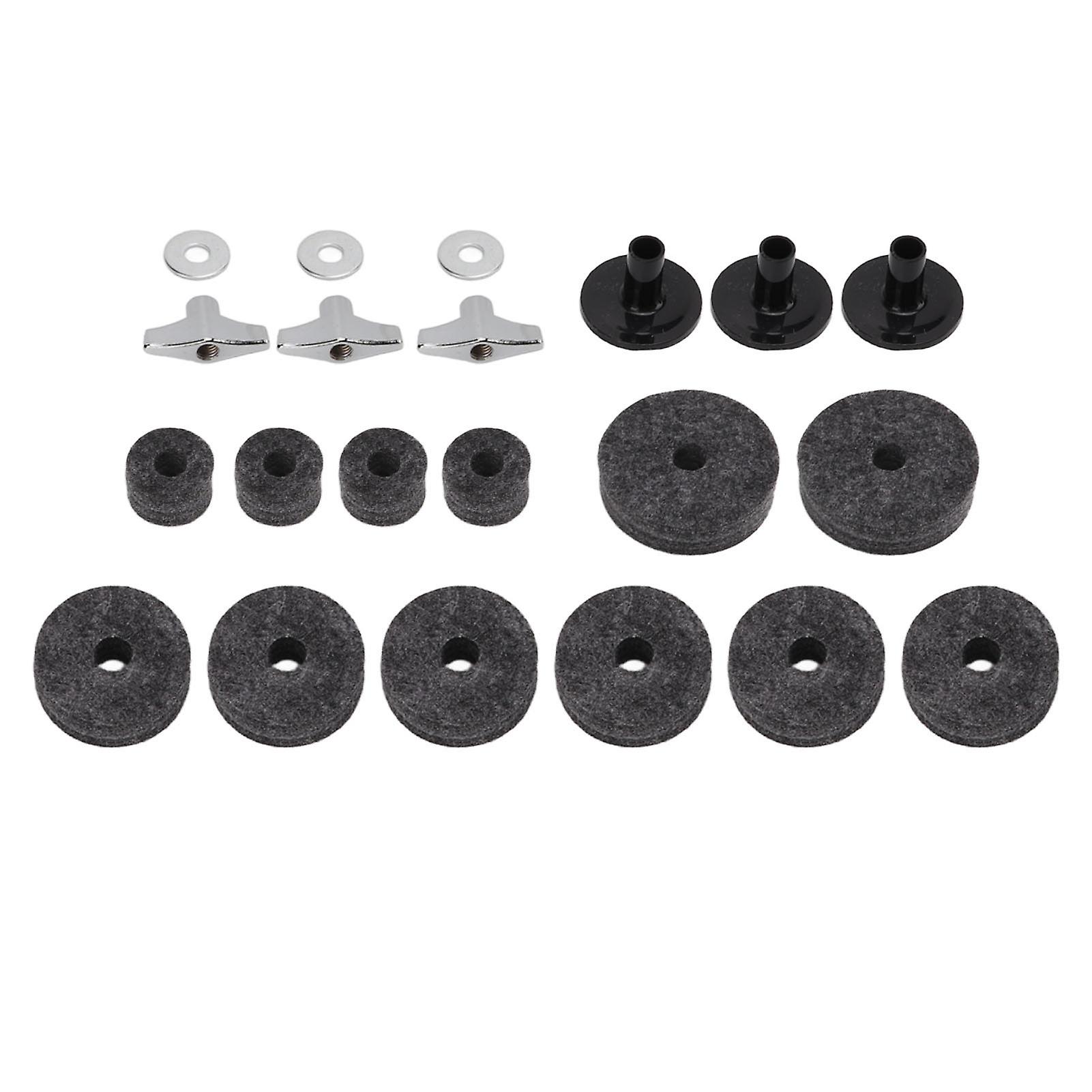 21Pcs Drum Cymbal Felt Pad Non Slip Instrument Accessory Replacement Part Set Kit