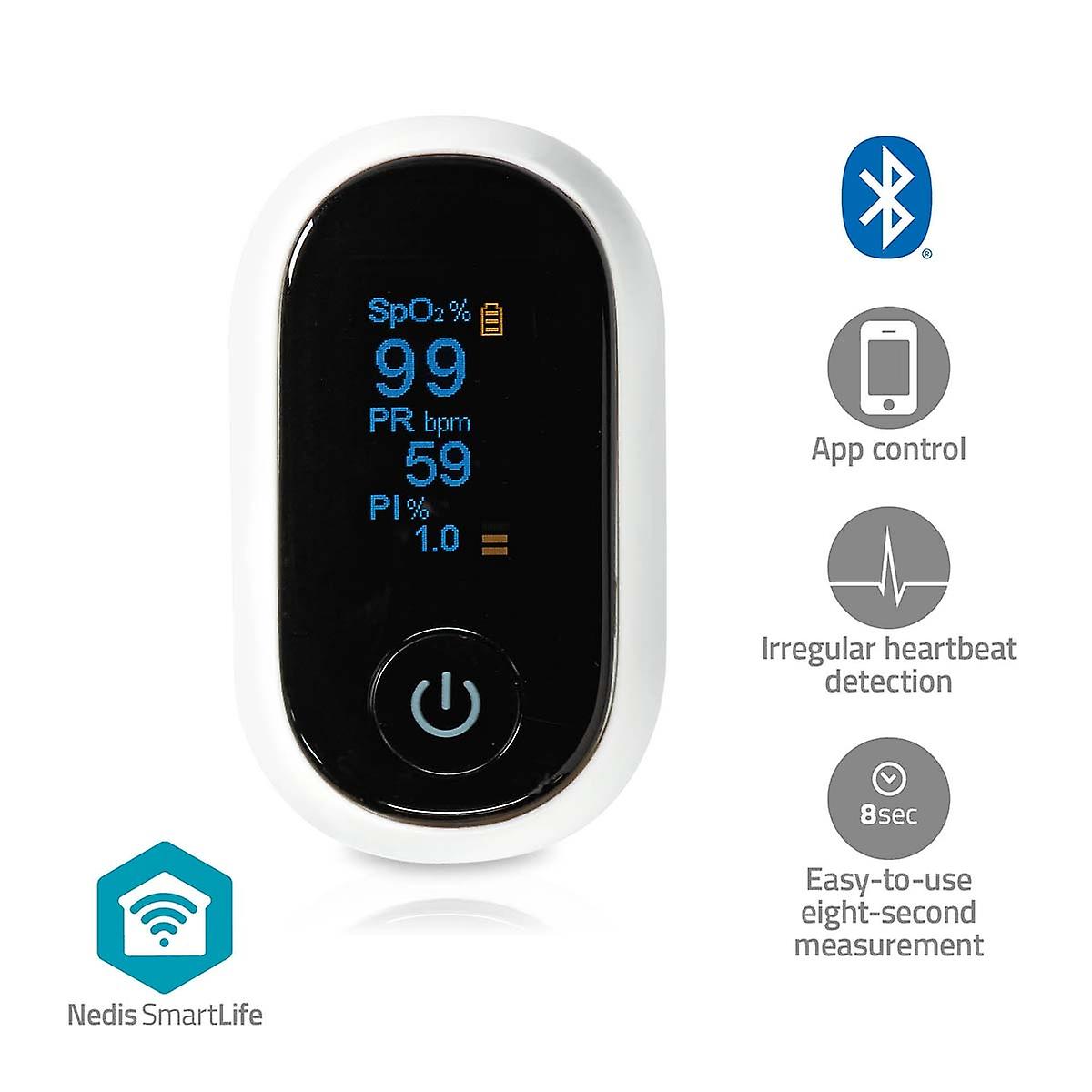 Misuratore di ossigeno SmartLife | Bluetooth | Schermo OLED | Allarme uditivo / Indice di perfusione / Frequenza cardiaca / In ritardo