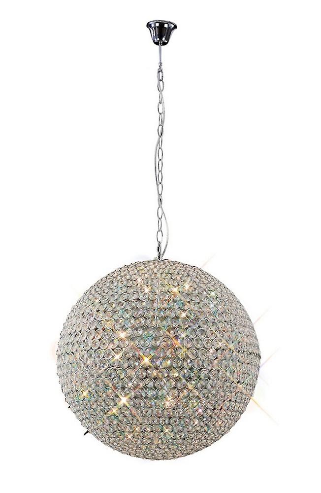 Inspired Diyas - Ava - Ceiling Pendant 9 Light Polished Chrome, Crystal