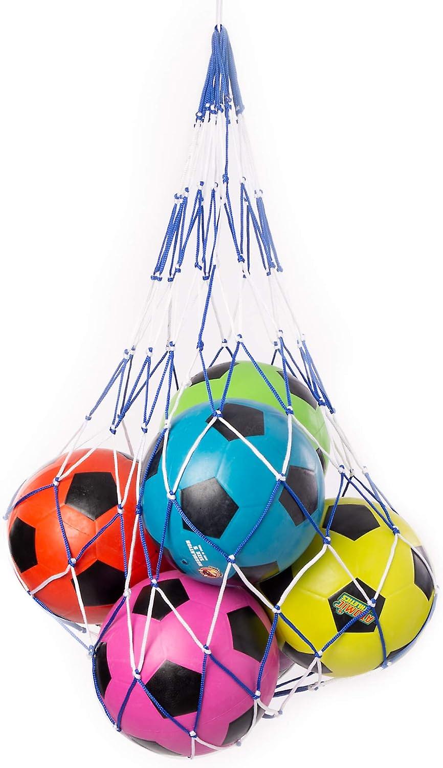 Double Braided Sports Ball Carrier Net, Holds 10 Balls - Multi-Sport Bag for Basketball, Soccer, Foo