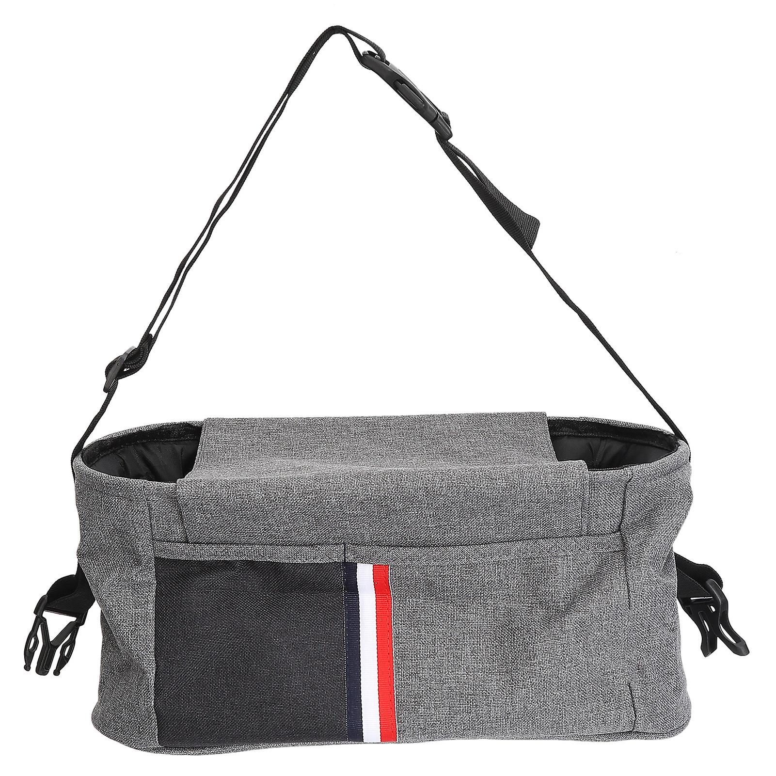 Compact Grey Travel Diaper Bag with Adjustable Strap and Waterproof Design