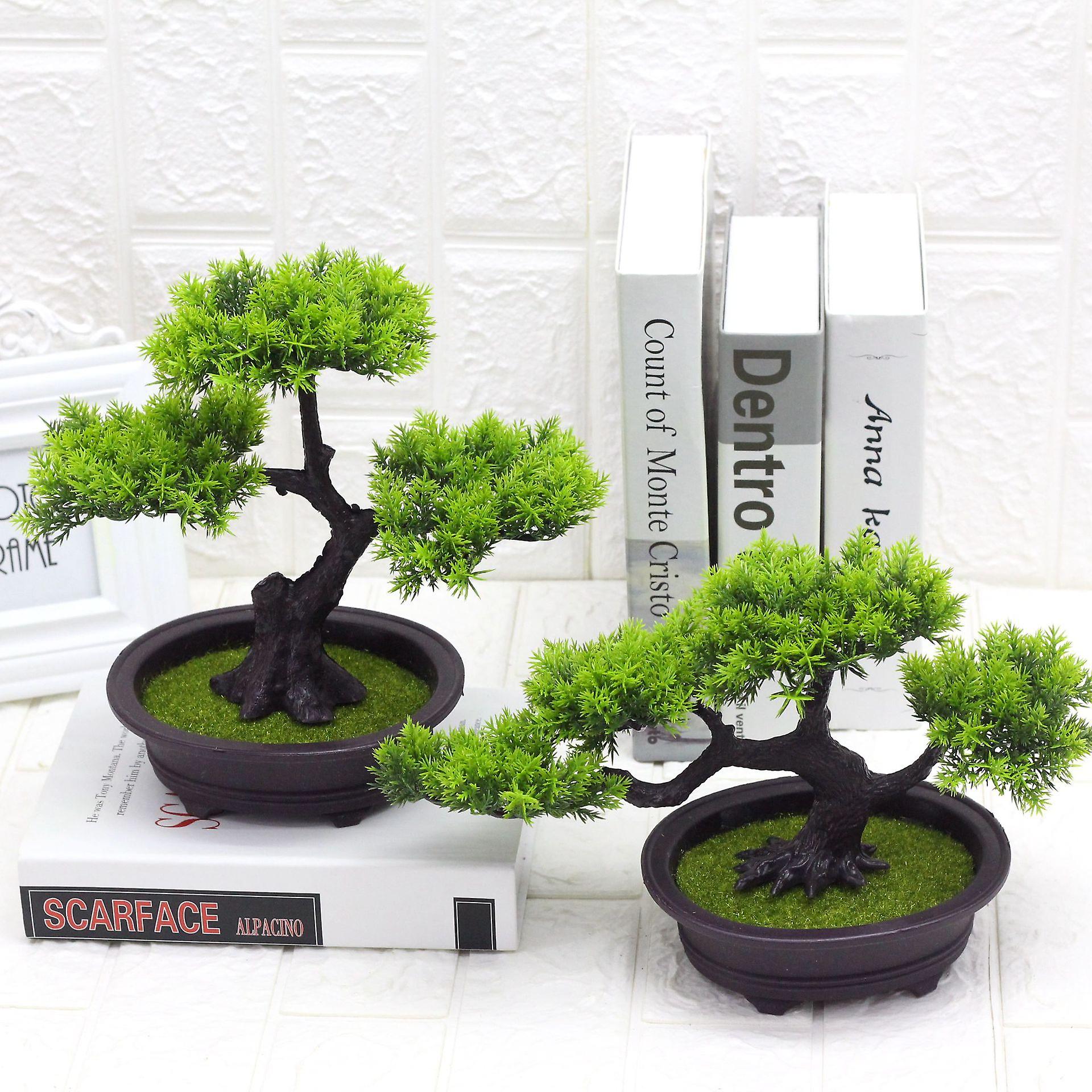 Artificial Plant Welcome Pine Plastic Fake Green Plants 2pcs