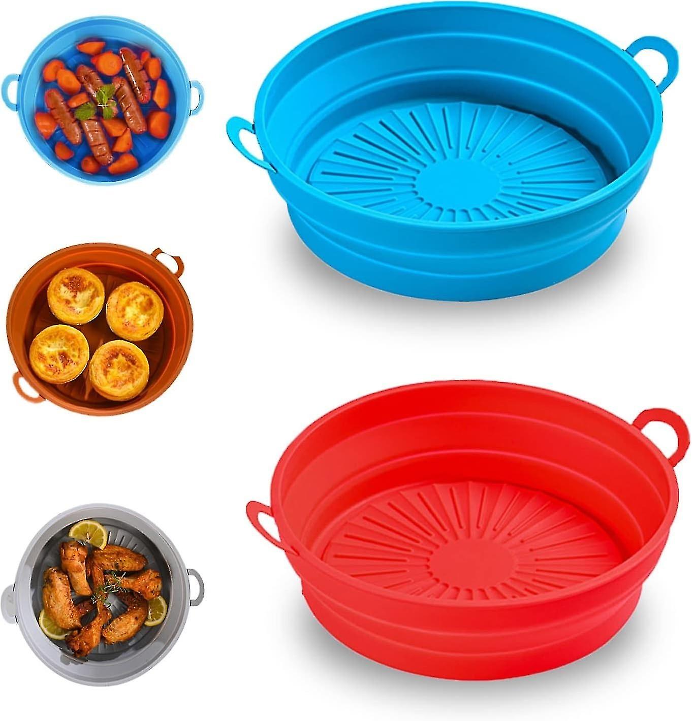 Pack Air Fryer Silicone Pan Reusable 7.5inch