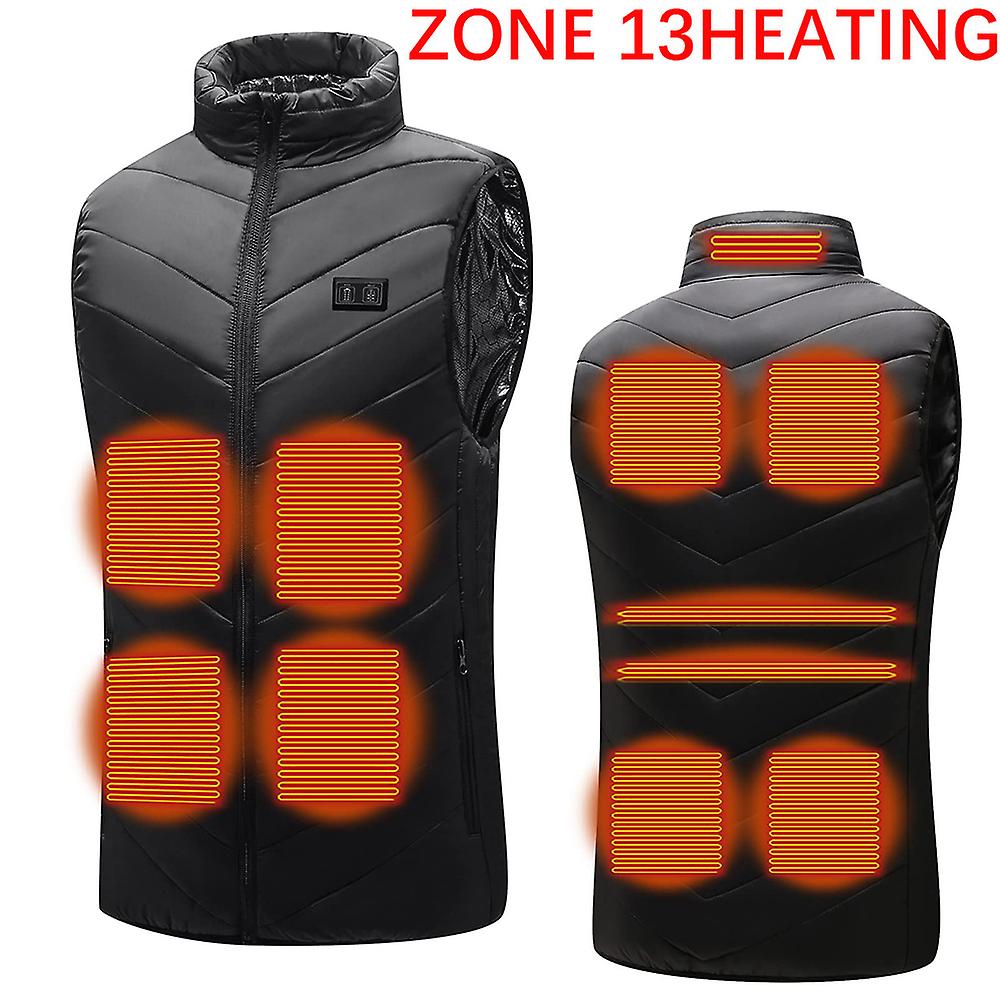 Zon 13-15 Uppvärmd västjacka, Mode Damjacka för män Smart USB Eluppvärmd Varma kläder, Vinteruppvärmd väst