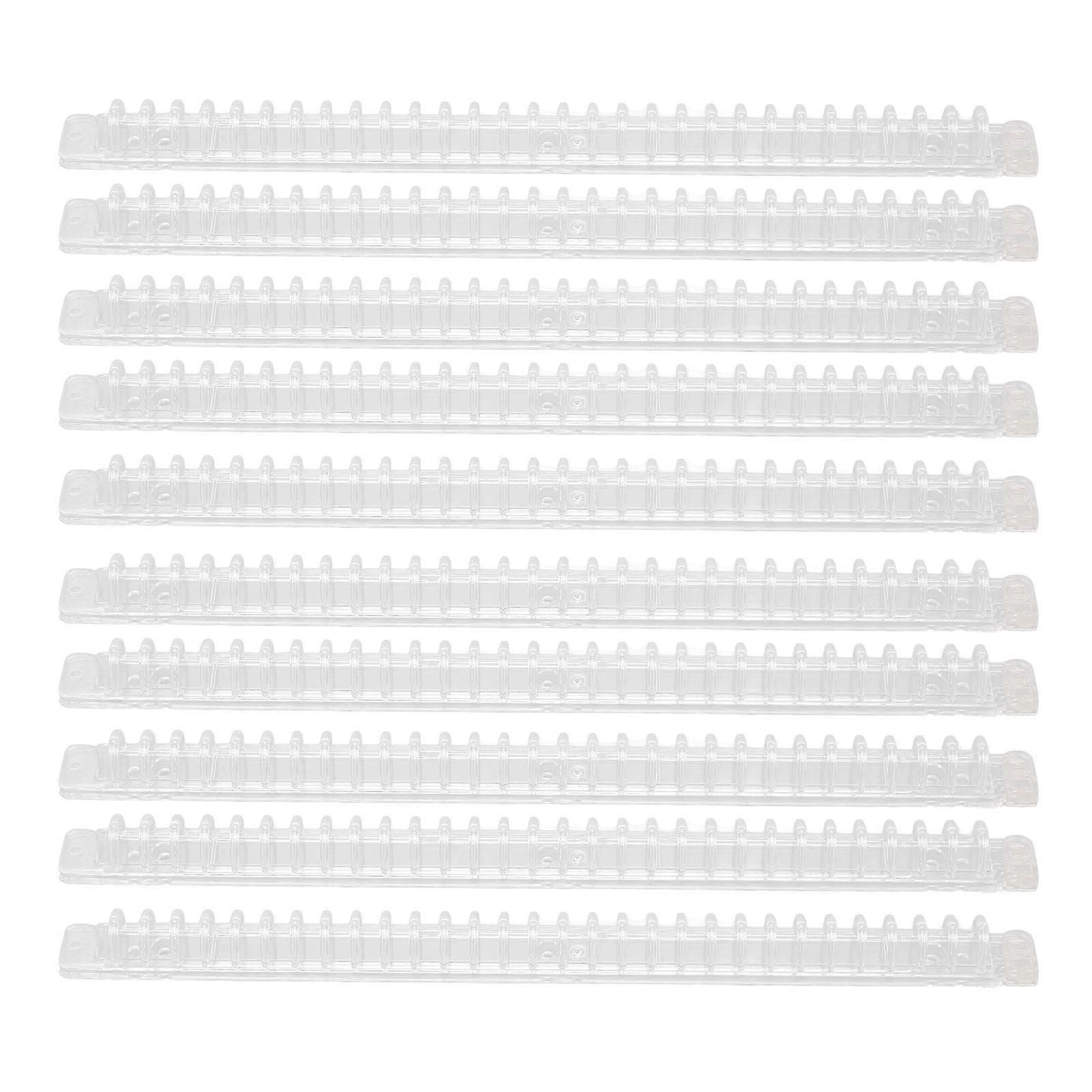 10Pcs Spiral Binding Coil 100 Sheets Capacity Spine Comb 30 Holes Transparent Set Kit