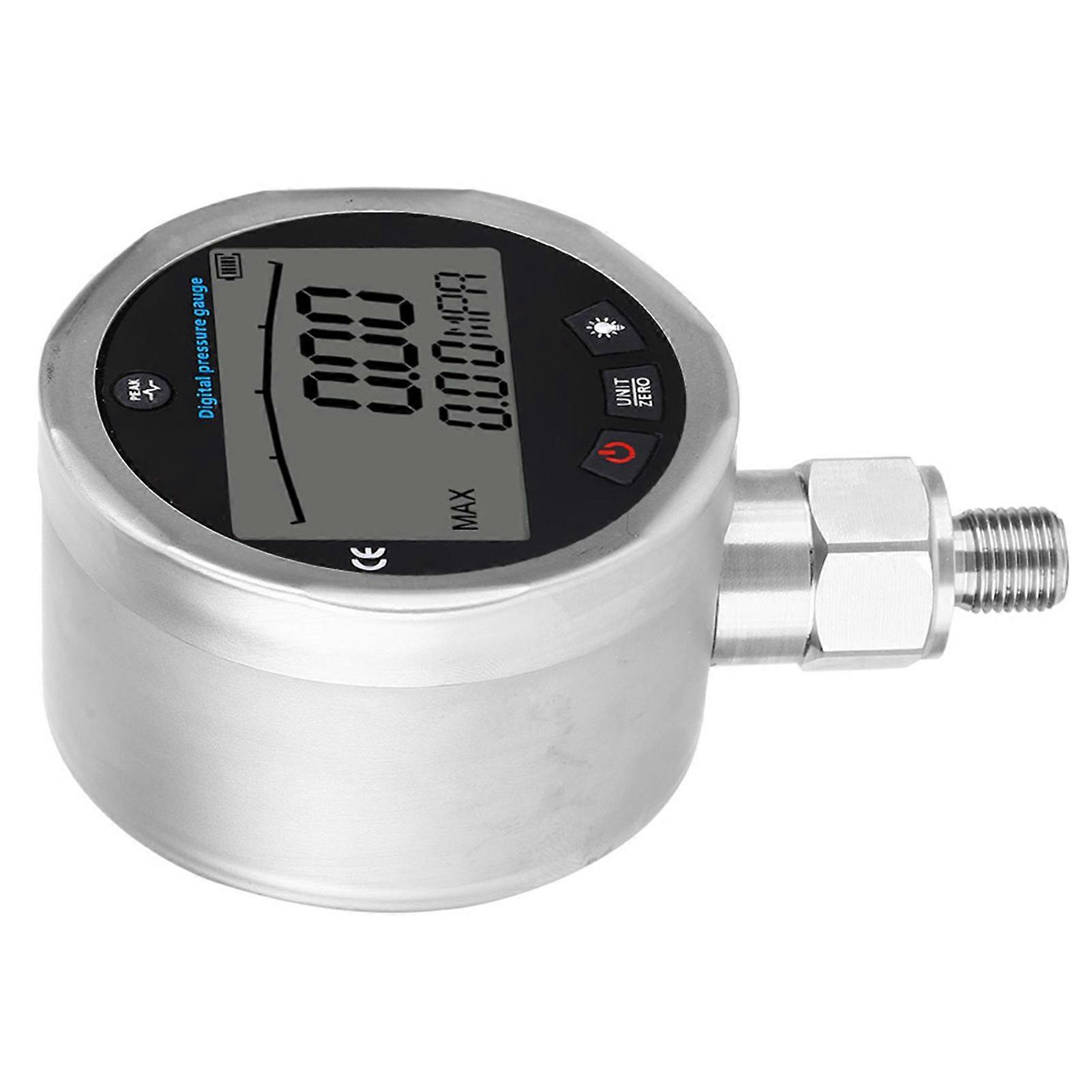 Digital Dial Tryckmätare G1 / 4 Gängmonterad LCD-skärm Tryckmätare för vattenluftolja 040Mpa