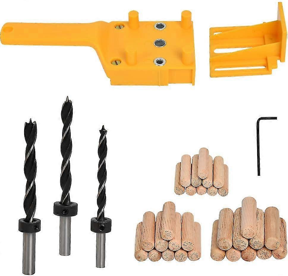38 قطع النجارة وتد رقصة كيت، على التوالي ثقب لكمة للخشب العمل دليل الحفر وتد الخشب يناسب 6mm 5/16 "3/8" الحفر