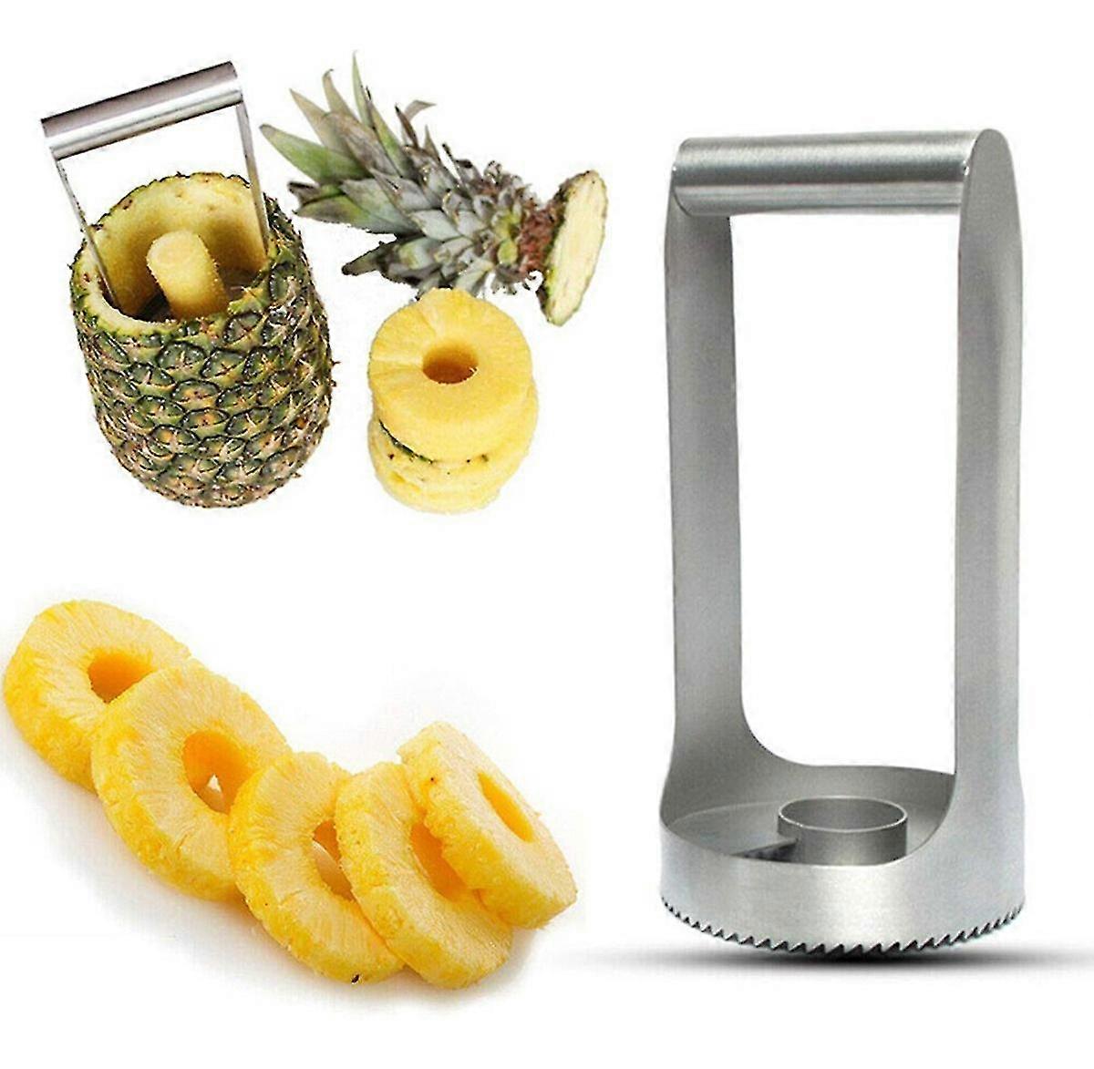 Pineapple Core Extractor Pineapple Cut Fruit Quick Peel Knife Fruit Core Separator (silver) (1pcs)
