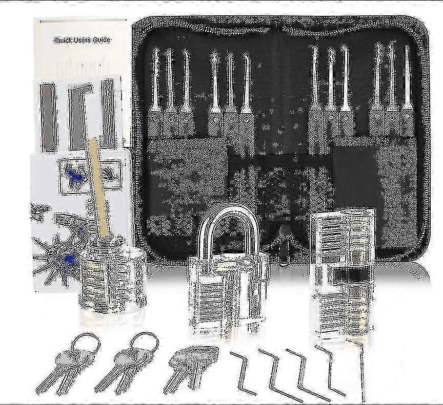 Lock Picking Kit, 25piece Lock Picking Kit, Practice Tools With 3 Clear Locks