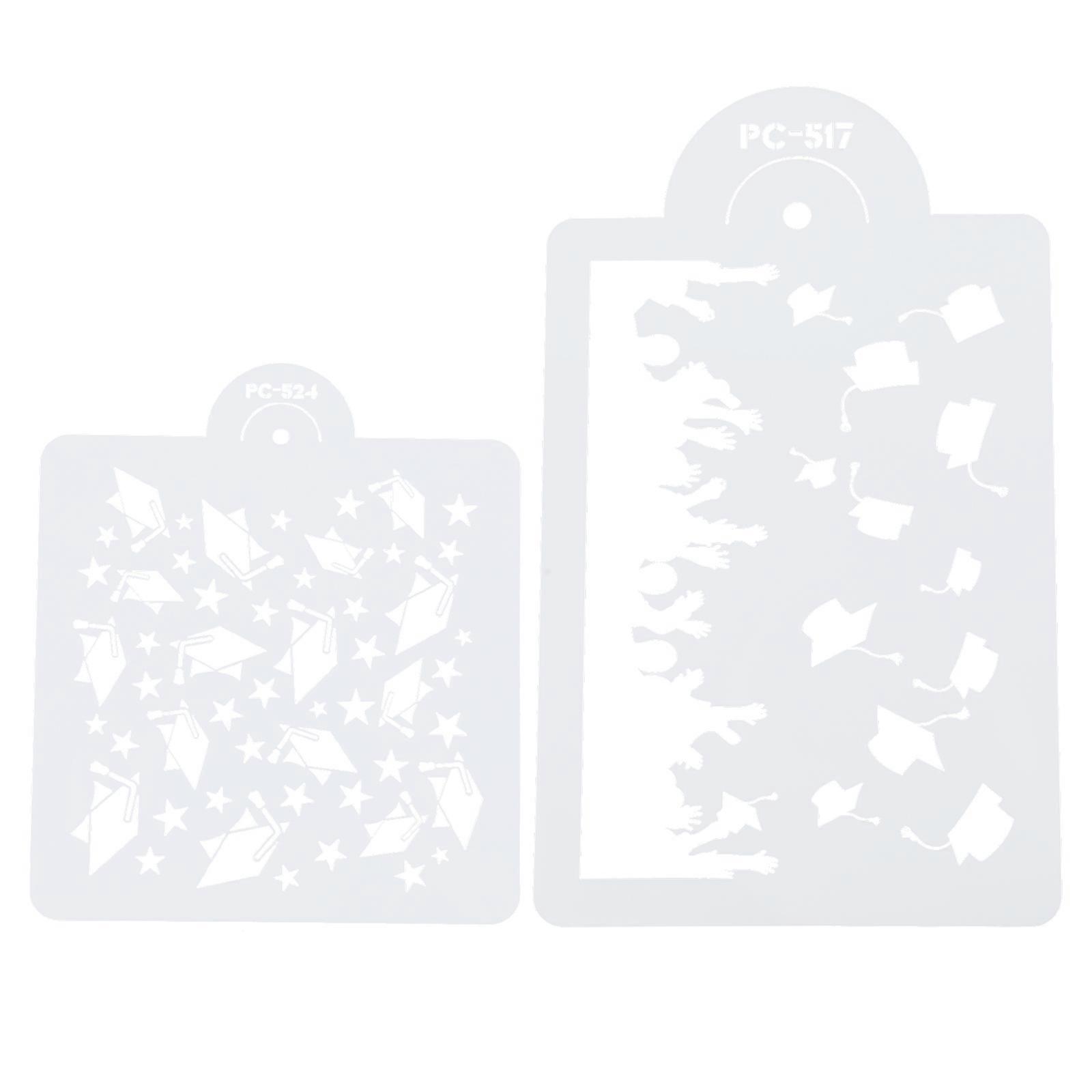 2pcs Cake Decor Stencils Practical Hollow Cake Templates DIY Cake Stencils