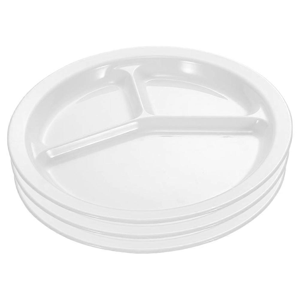 3pcs Plastic Snack Serving Trays Unbreakable Plates Chip Divided Serving Plates