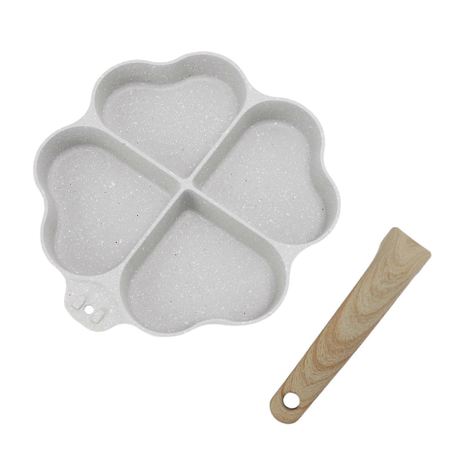 Egg Frying Pan Nonstick Heart Shaped 4 Cup Uniform Heating Pancake Pan with Handle for Kitchen