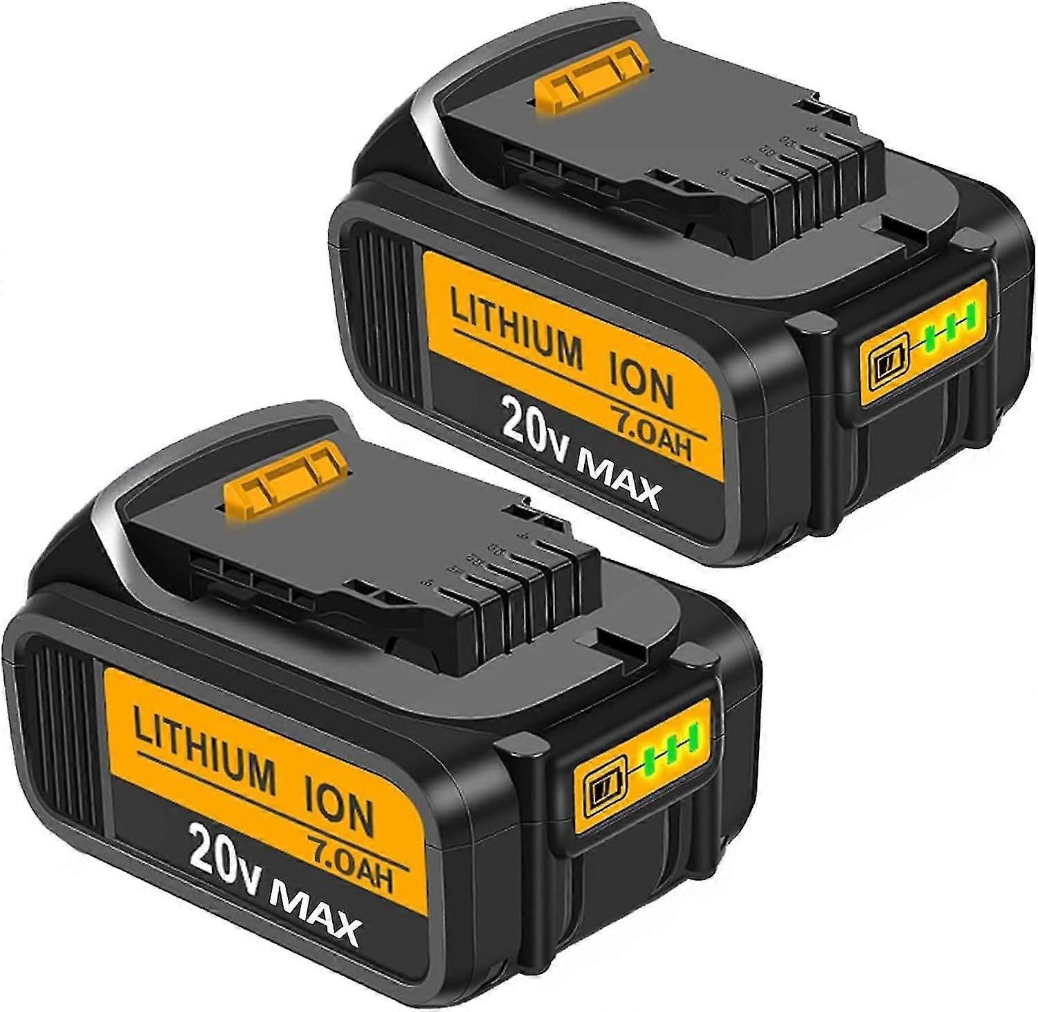 2024 2pack 7.0ah Lithium Battery Replacement For Dewalt 20v Battery Max Xr Cordless Tools Dcb180 Dcb206 Dcb206-2 Dcb200 Dcb204 Dcb204bt-2 Dcb203 Dcb20