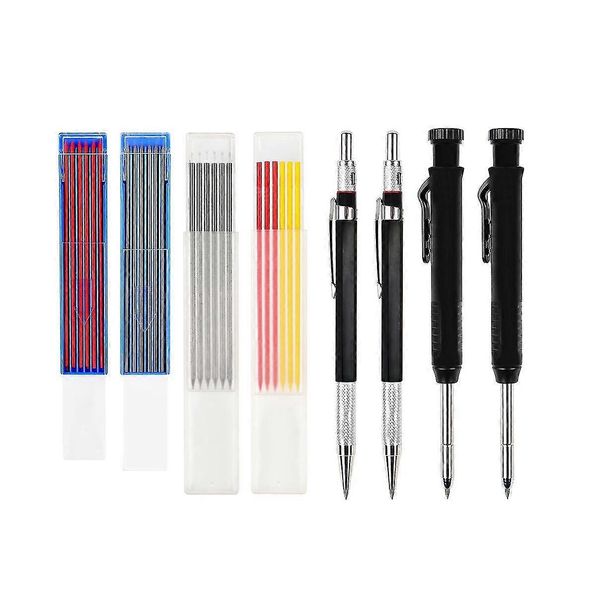 36Pcs Carpenter Pencil, Mechanical Carpenter Pencils Kit with Carpentry Mechanical Pencil Deephole