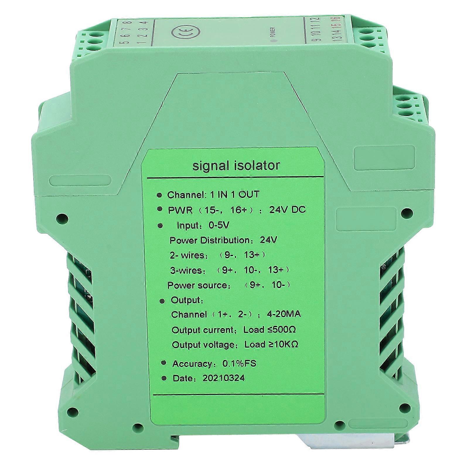 Signal Isolator DC 1 in 1 Out Current Voltage Transmitter Rail Mount 0?5V to 4?20mA GLG