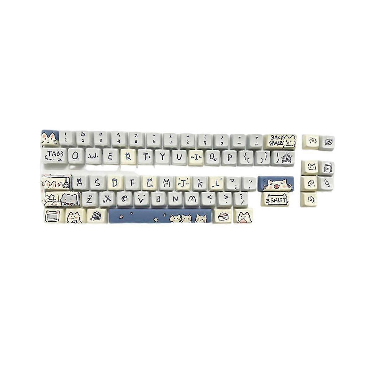 66pcs Mda Height 5 Sides Heated Pbt Keyboard For Mechanical Keyboard Keyboard Diy Kit A
