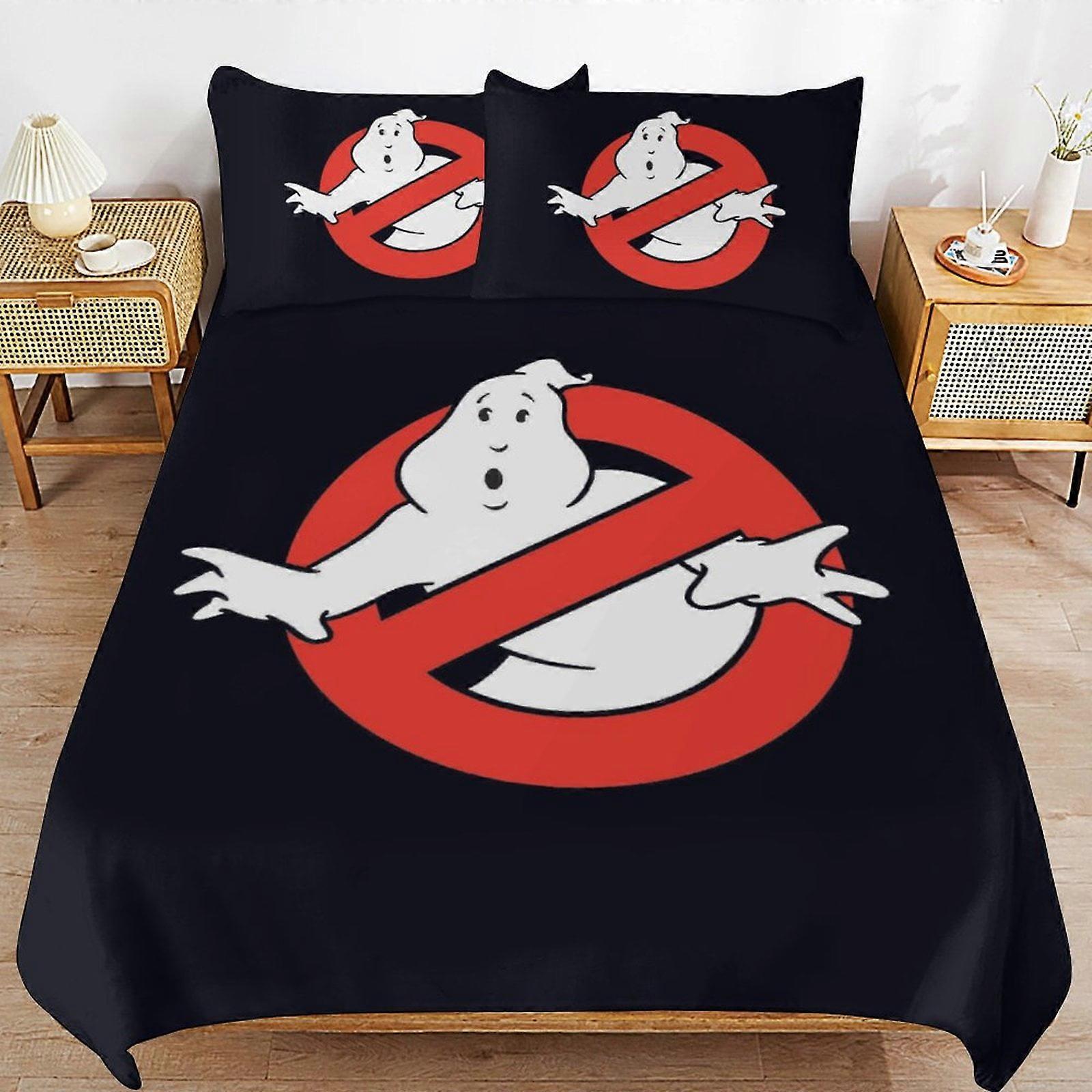 x597 Ghostbusters Capa de Edredom de Cama Conjuntos de Cama de Microfibra Impressos em 3D Conjuntos de Edredom Leve de 3 Peças, 1 Capa de Edredom e 2 Fronhas para Crianças Menino