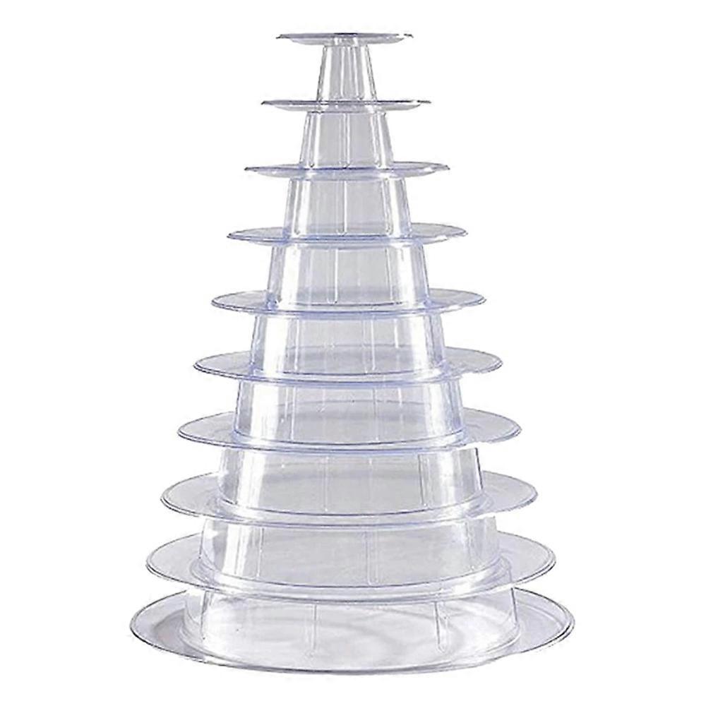 10 Tier Cupcake Holder Stand Round Macaron Tower Stand Clear Cake Display Rack for Wedding Birthday