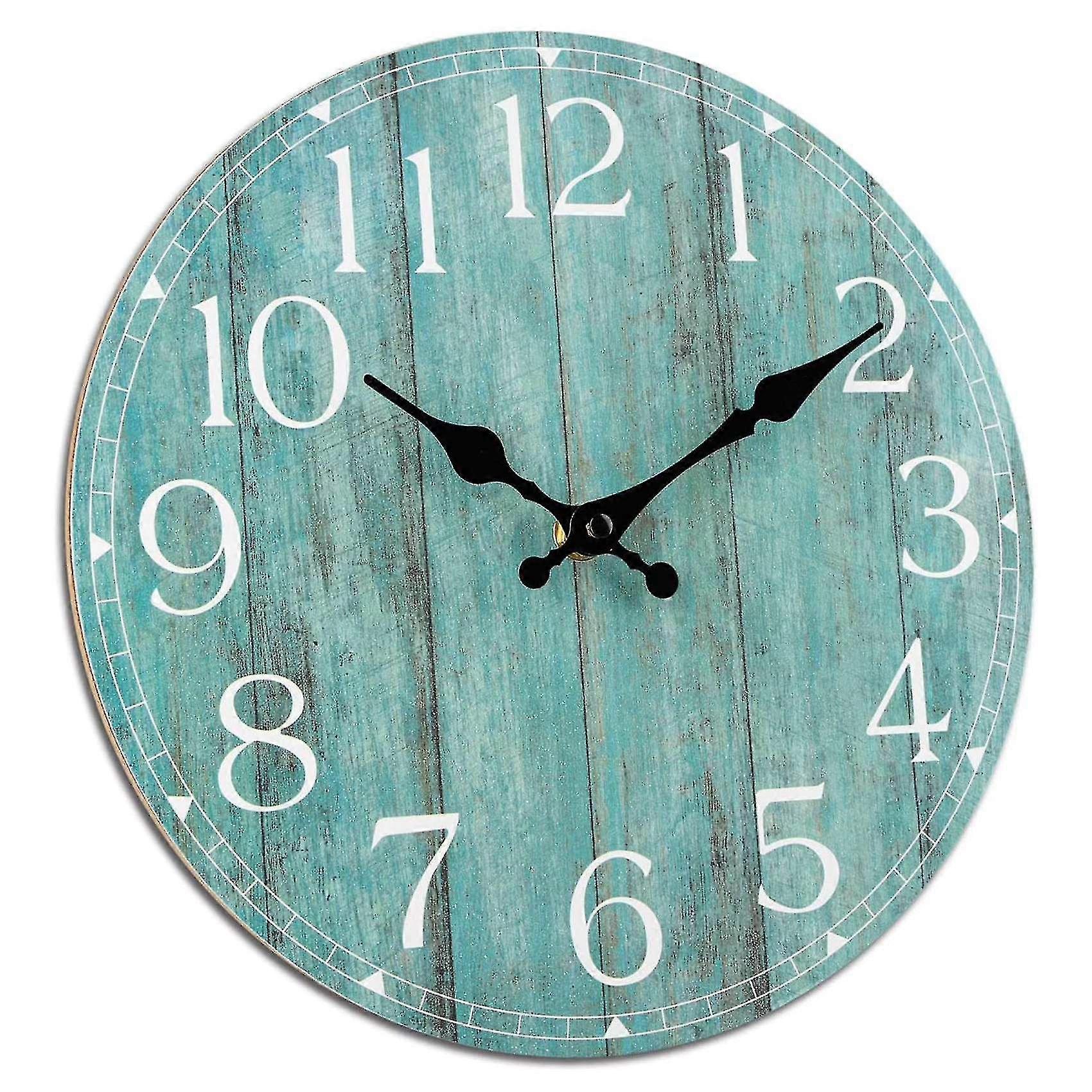 Wall Clock,10 Inch Teal Silent Non-ticking Kitchen Clock Decor