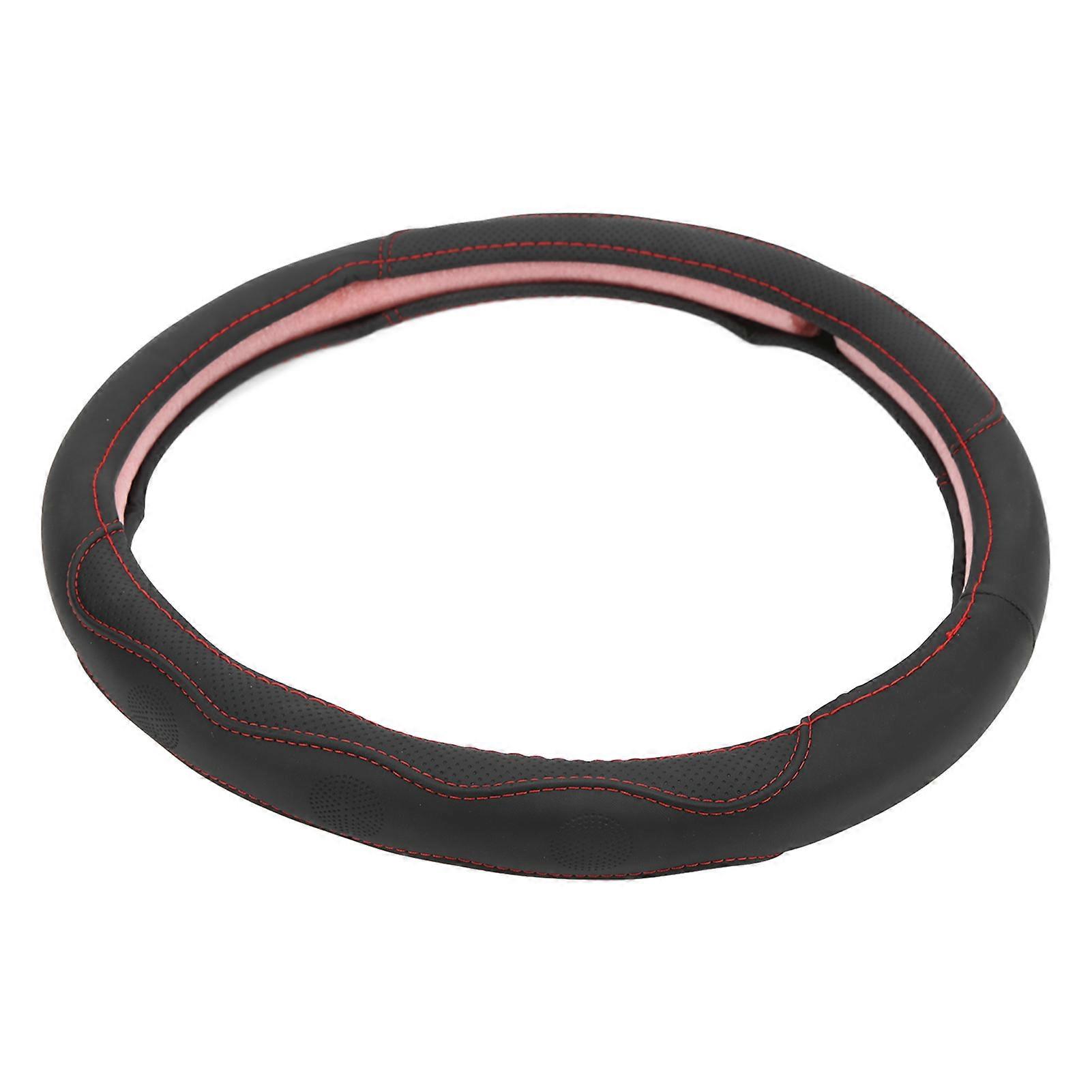 Car Steering Wheel Cover 15in Universal Fit Artificial Leather Protector for ModificationBlack