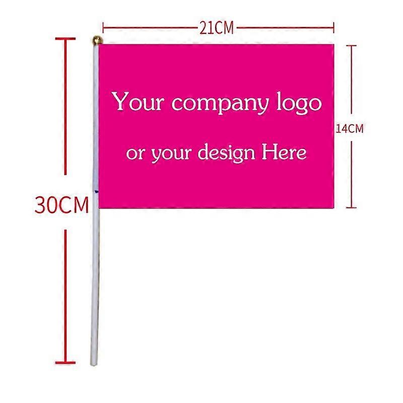 xvggdgカスタムハンドフラグ14 x 21 cm振るバナー印刷バイヤーズロゴ50個/ロット