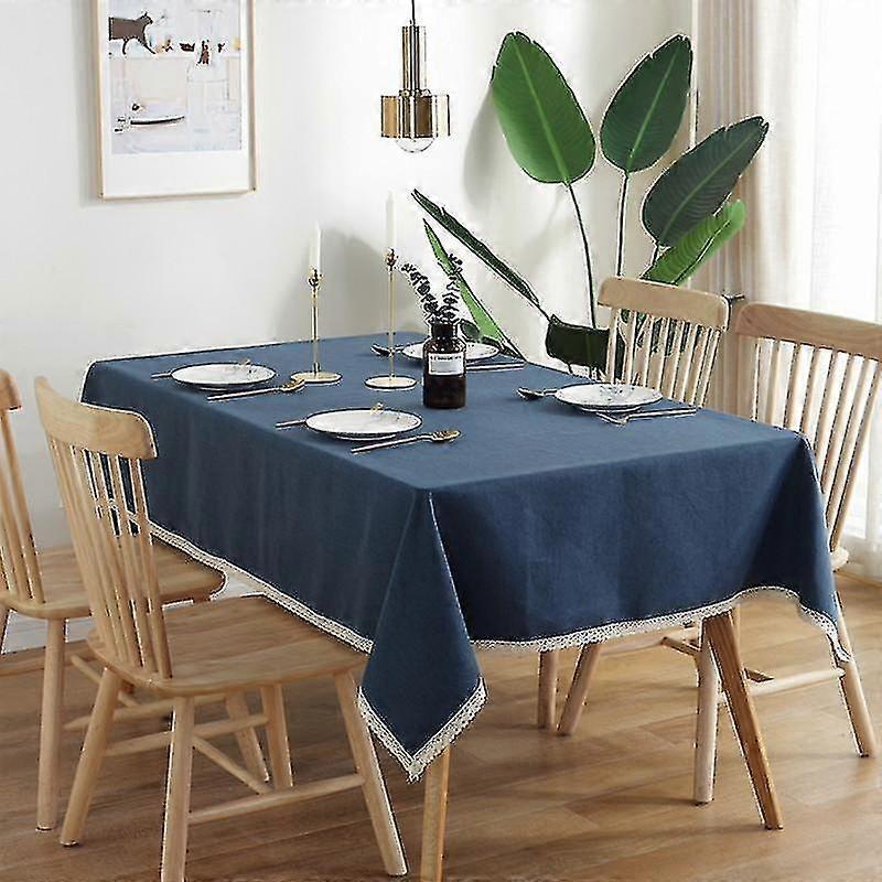 Lace Cotton Linen Thick Rectangular Tablecloth Wedding Waterproof